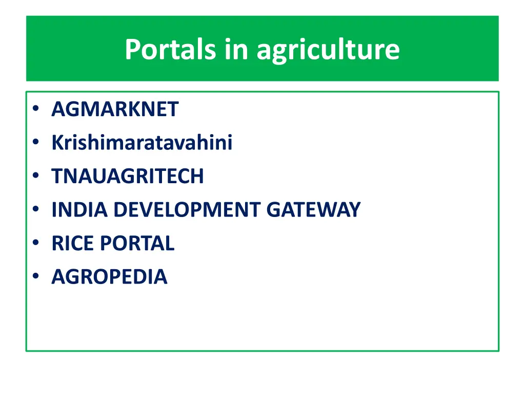 portals in agriculture