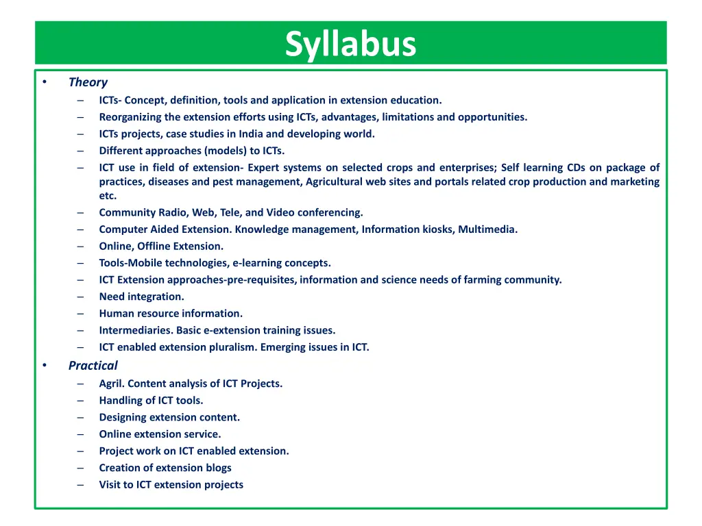 syllabus