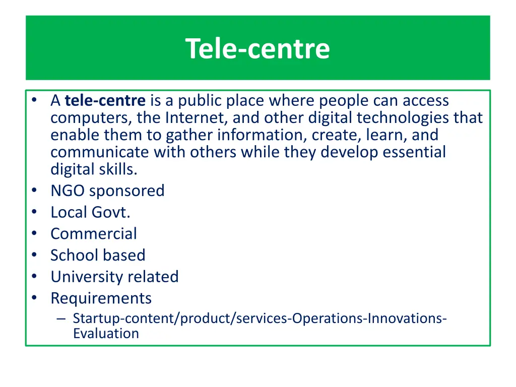 tele centre