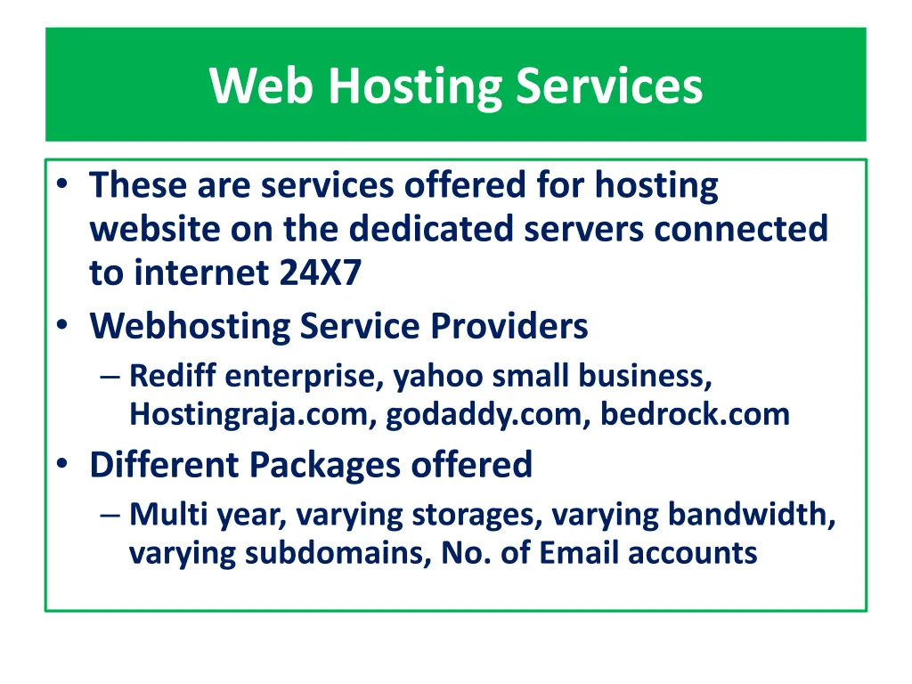 web hosting services