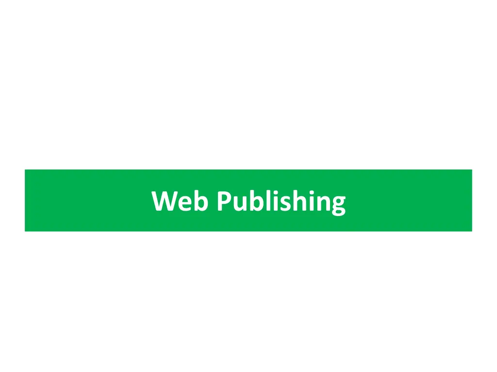 web publishing