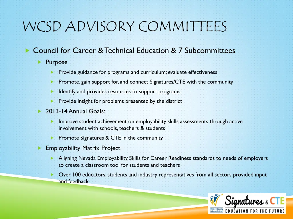 wcsd advisory committees