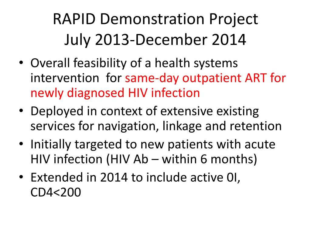 rapid demonstration project july 2013 december