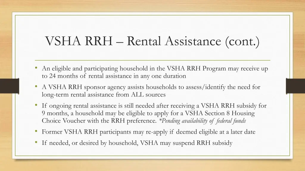 vsha rrh rental assistance cont