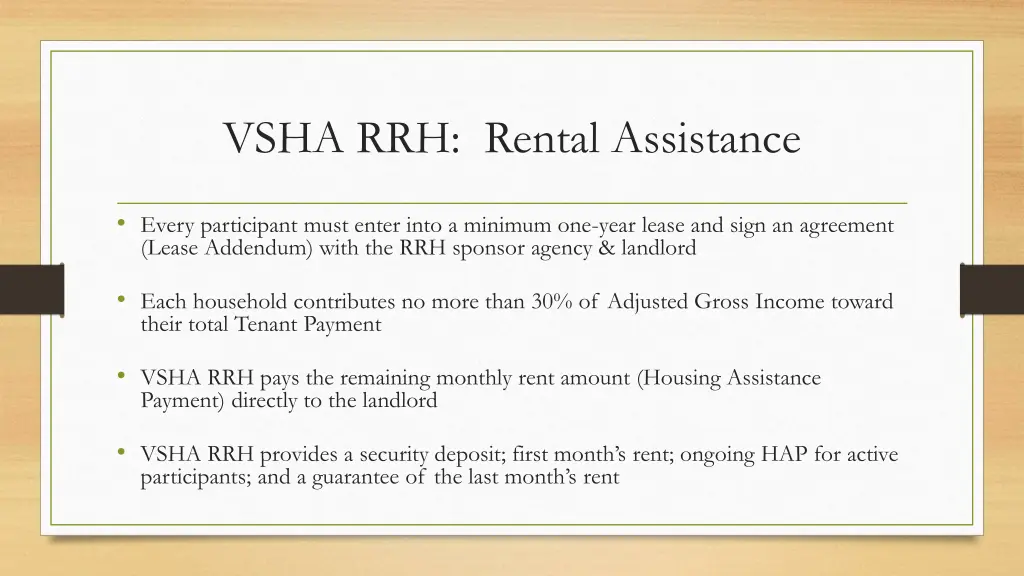 vsha rrh rental assistance