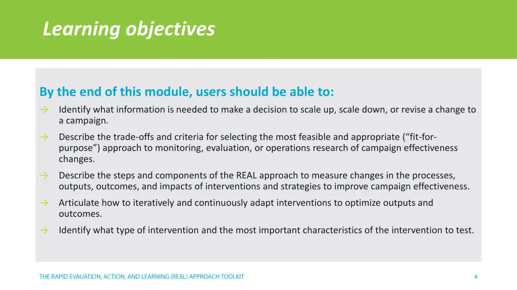 learning objectives