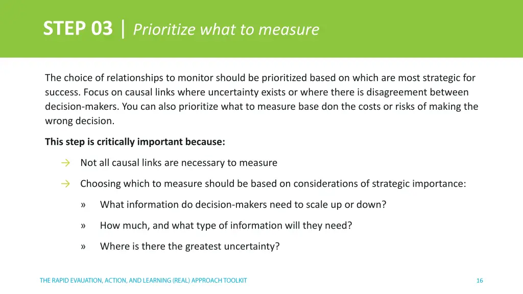 step 03 prioritize what to measure