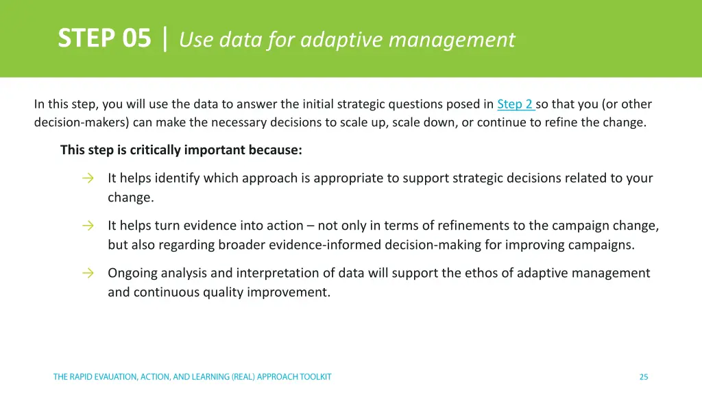 step 05 use data for adaptive management