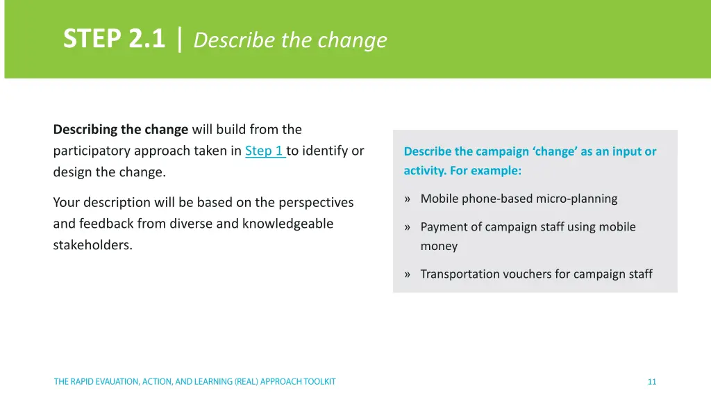 step 2 1 describe the change