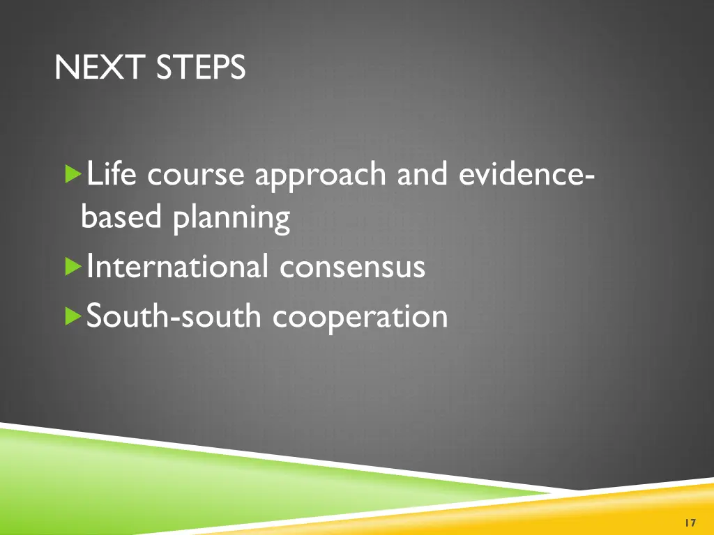 next steps