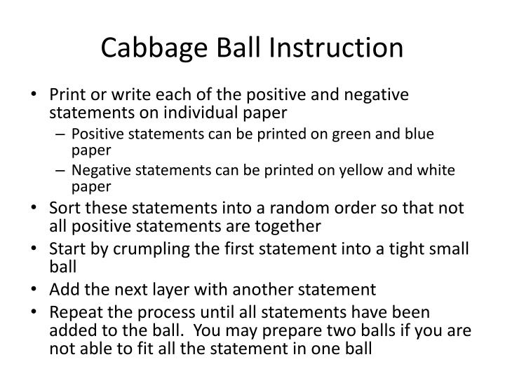 cabbage ball instruction