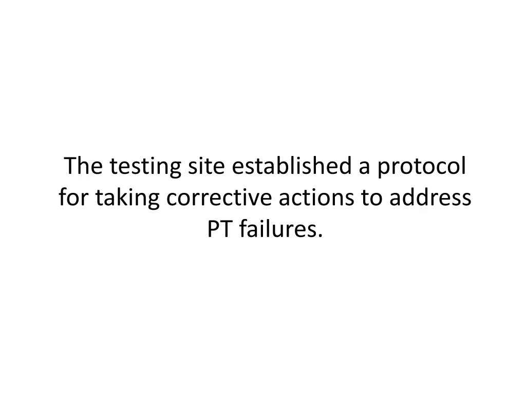 the testing site established a protocol