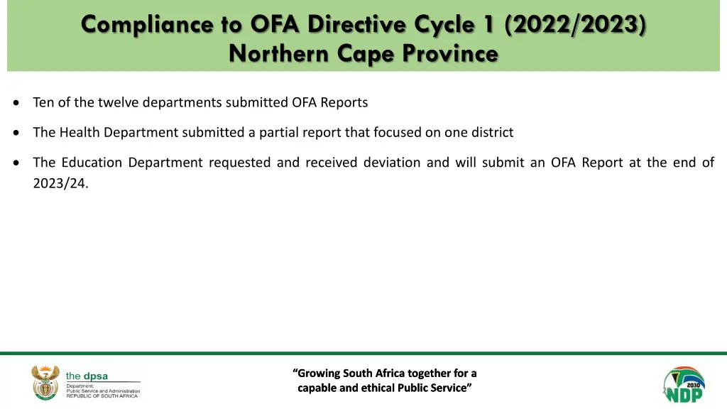 compliance to ofa directive cycle 1 2022 2023 2