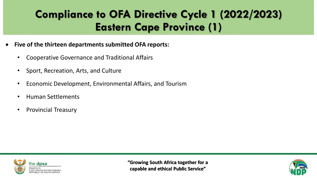 compliance to ofa directive cycle 1 2022 2023 3