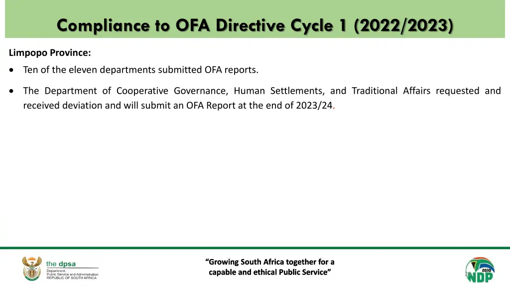 compliance to ofa directive cycle 1 2022 2023 5