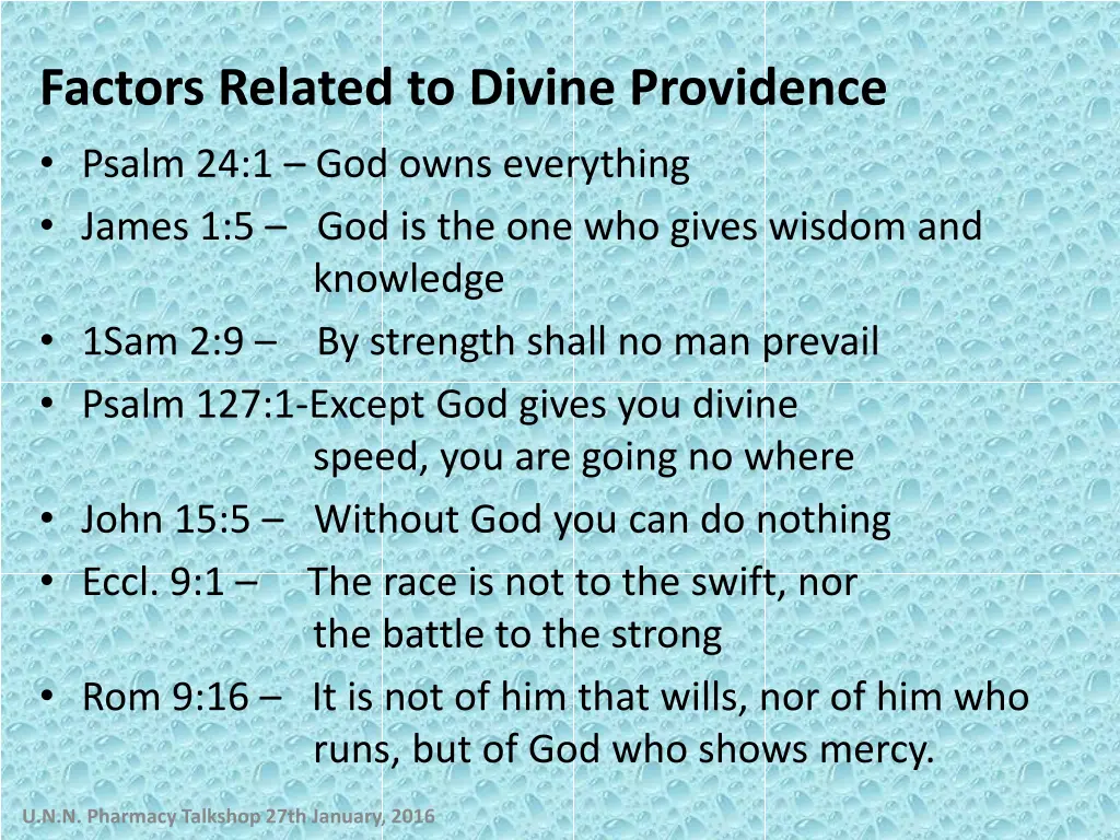 factors related to divine providence