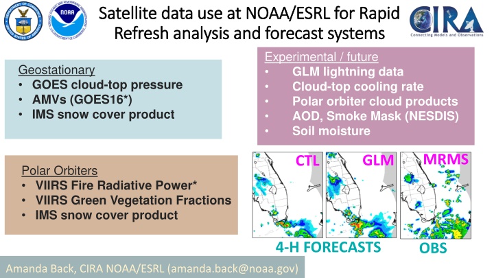 satellite data use at noaa esrl for rapid