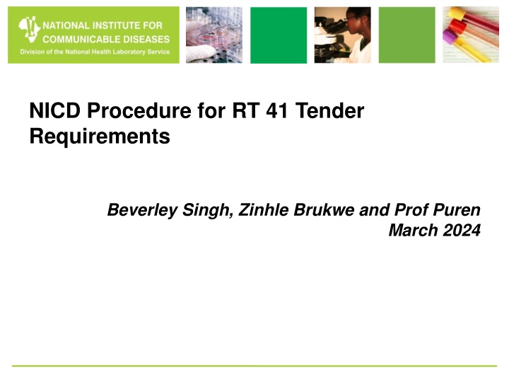 nicd procedure for rt 41 tender requirements