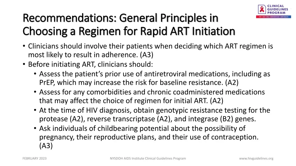 recommendations general principles