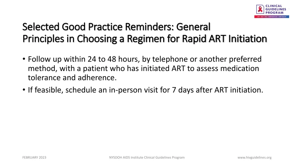 selected good practice reminders general selected