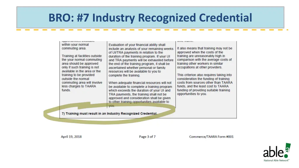 bro 7 industry recognized credential