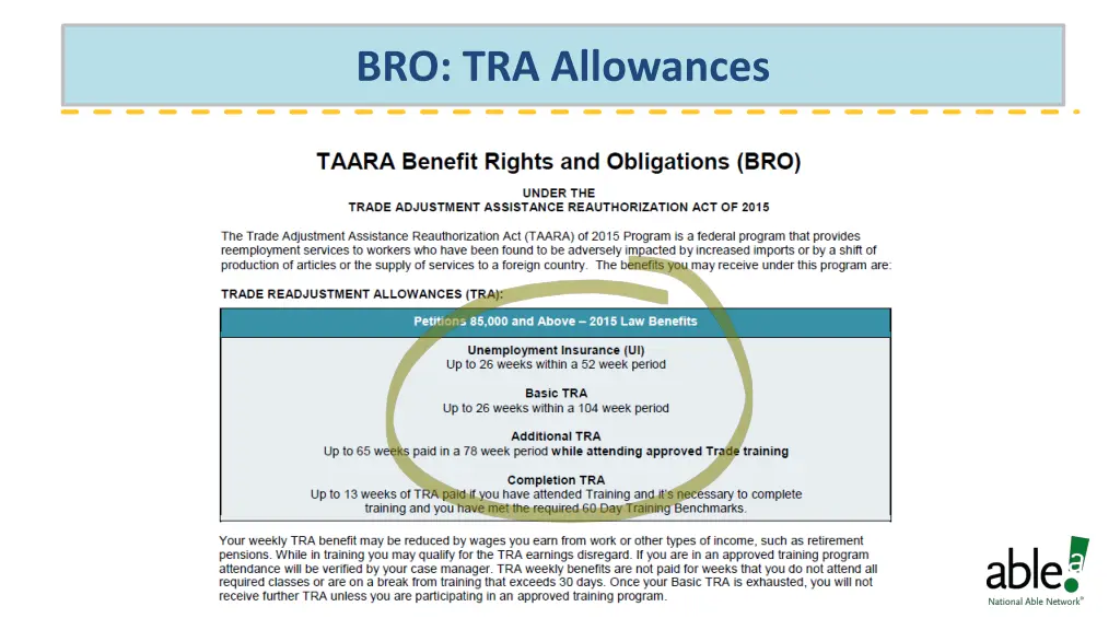 bro tra allowances