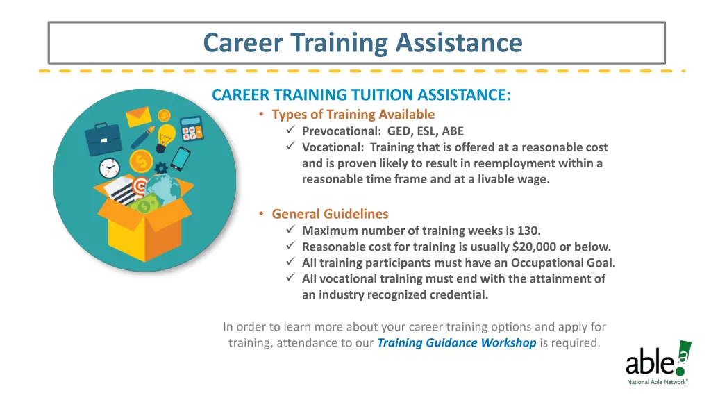 career training assistance