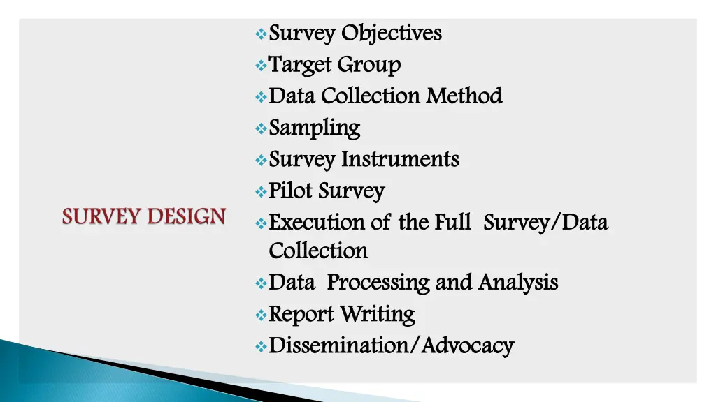 survey objectives survey objectives target group