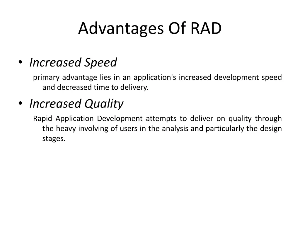 advantages of rad