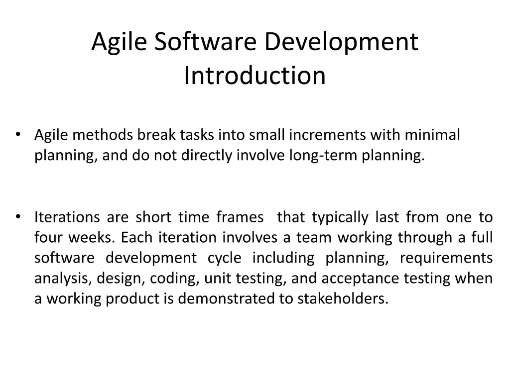 agile software development introduction