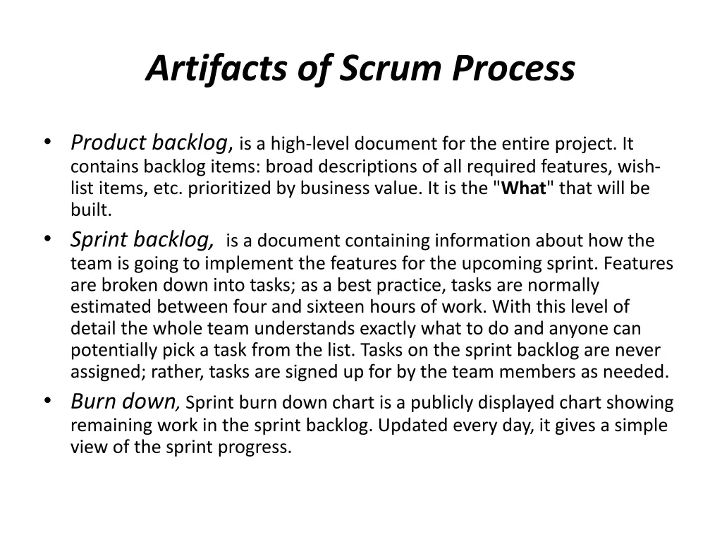 artifacts of scrum process