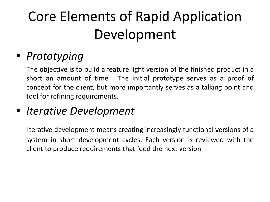 core elements of rapid application development 1