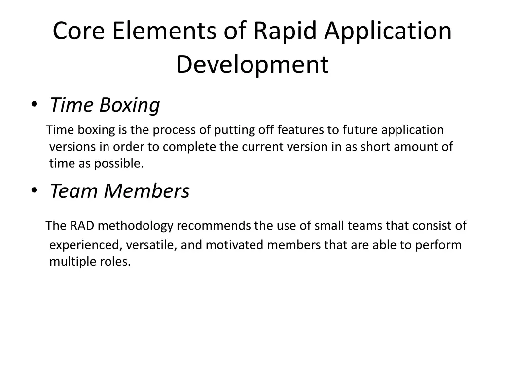 core elements of rapid application development 2