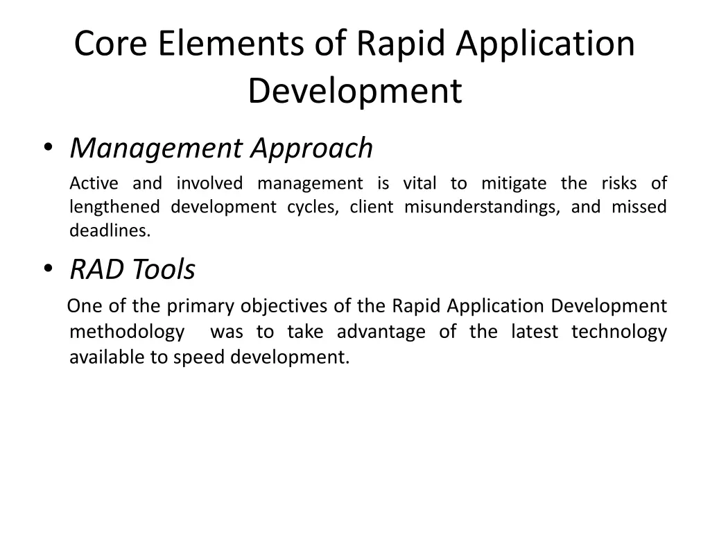 core elements of rapid application development 3