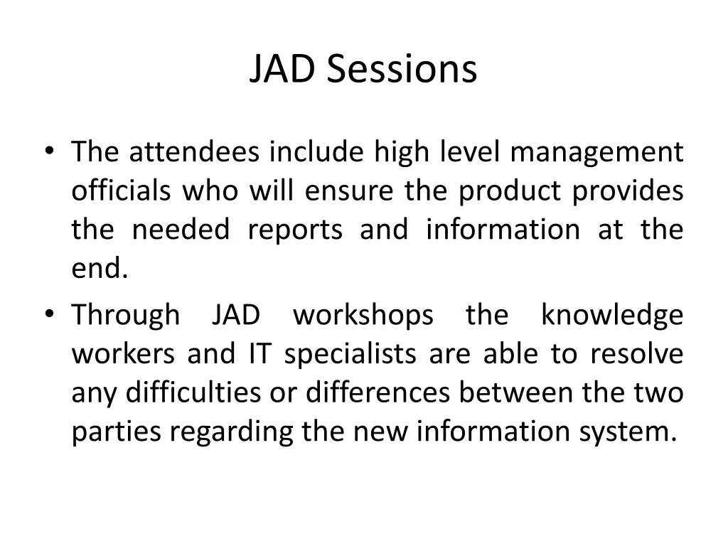 jad sessions