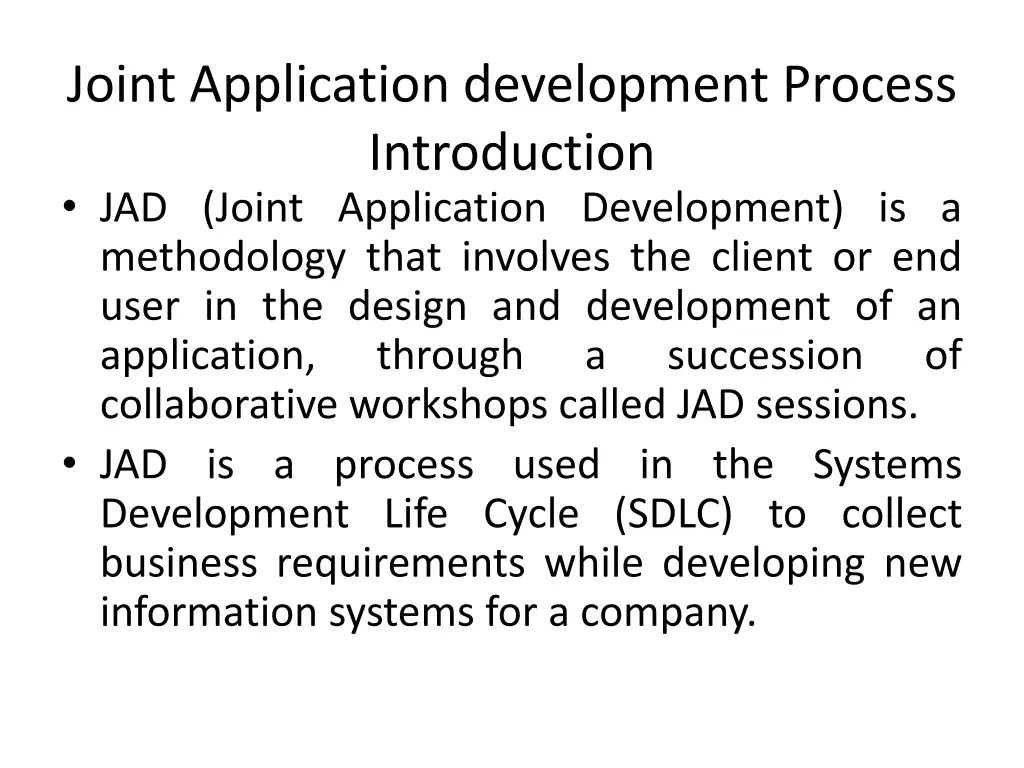 joint application development process