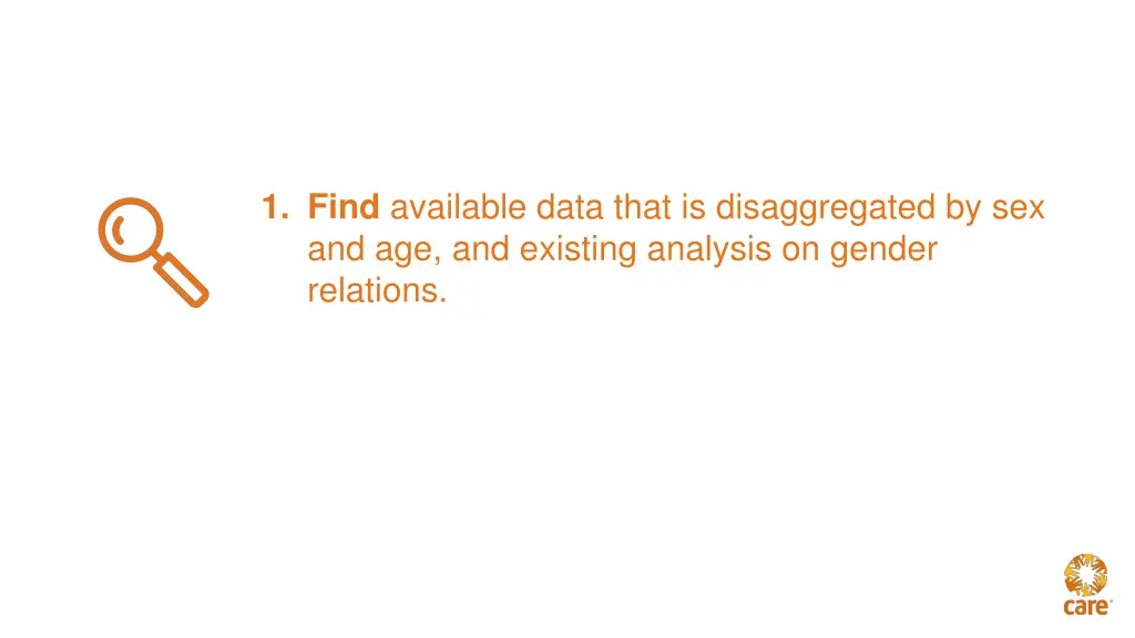 1 find available data that is disaggregated