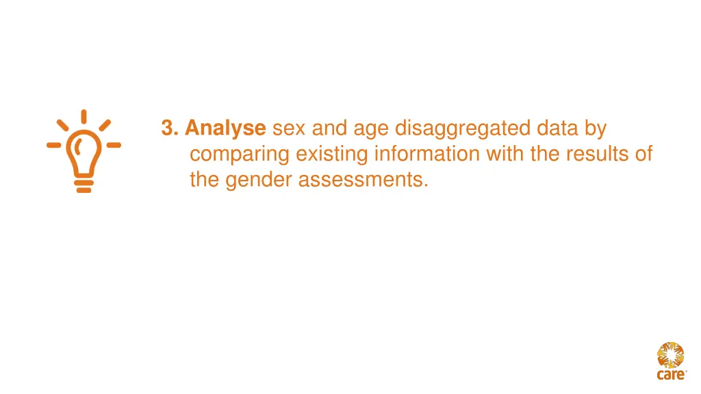 3 analyse sex and age disaggregated data