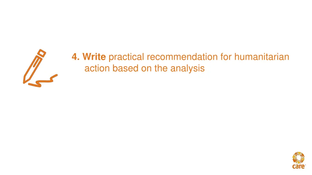 4 write practical recommendation for humanitarian