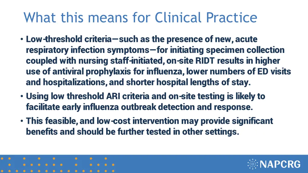 what this means for clinical practice