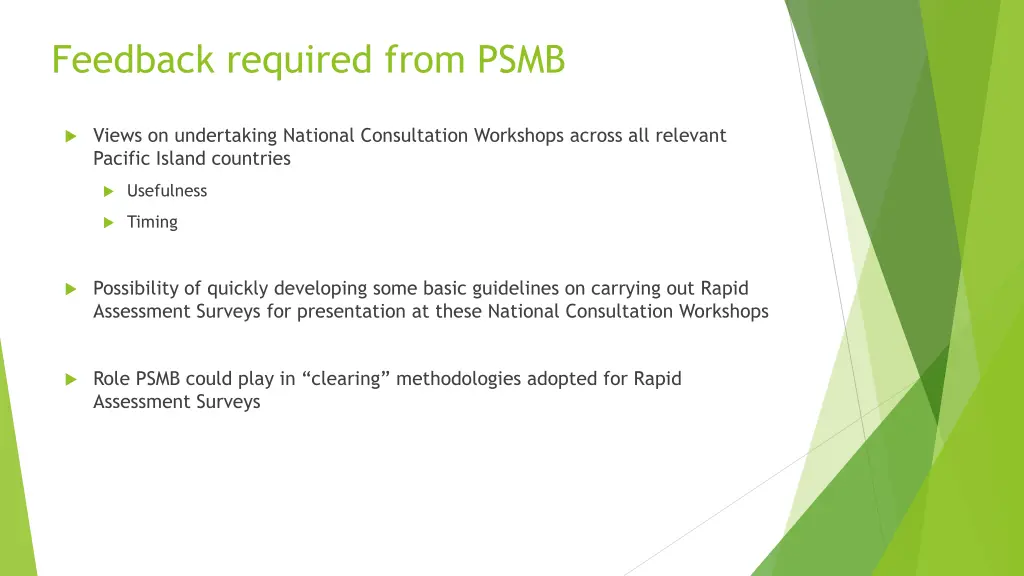 feedback required from psmb