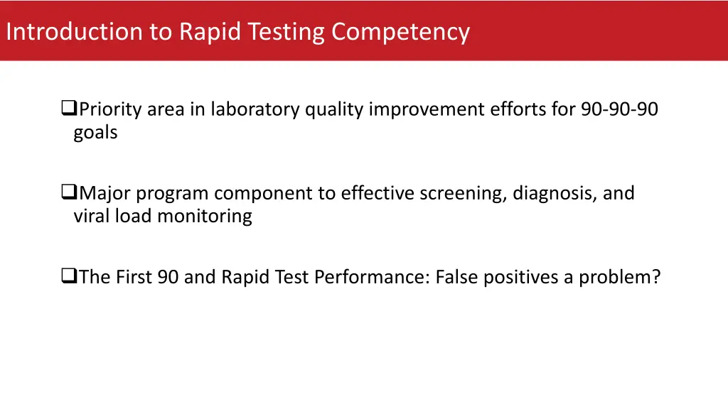 introduction to rapid testing competency