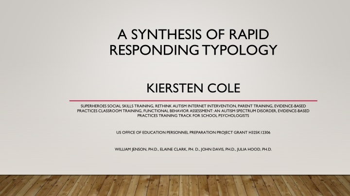 a synthesis of rapid responding typology