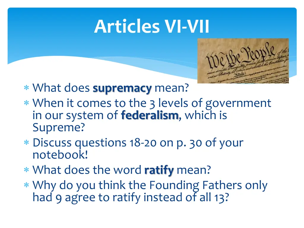 articles vi vii