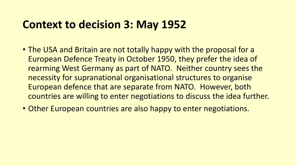 context to decision 3 may 1952