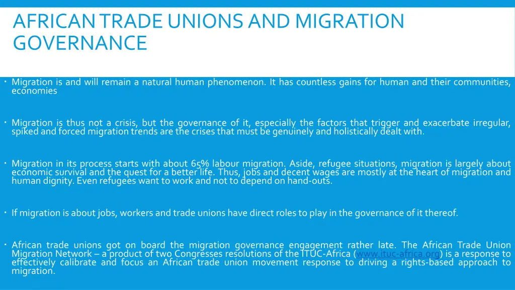 african trade unions and migration governance