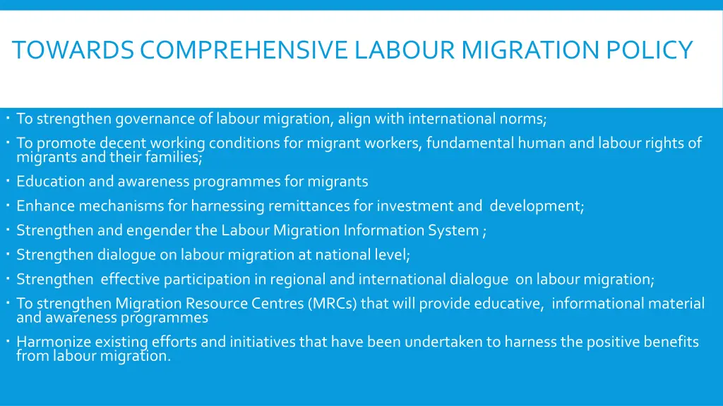 towards comprehensive labour migration policy 1