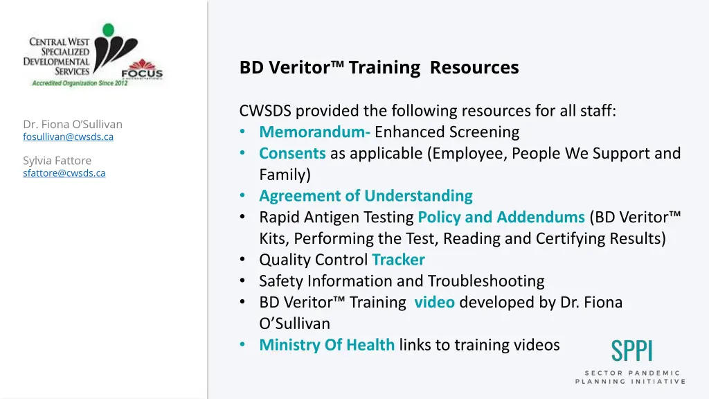 bd veritor training resources