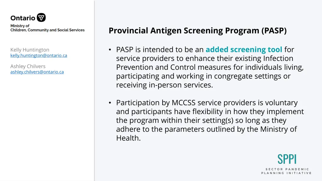 provincial antigen screening program pasp 1