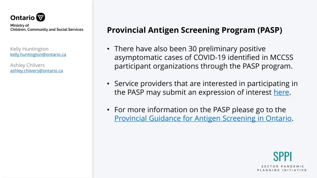 provincial antigen screening program pasp 3